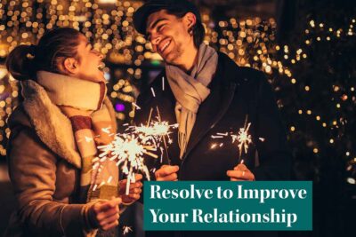 Happy Couple on New Years Eve Resolve to improve your relationship
