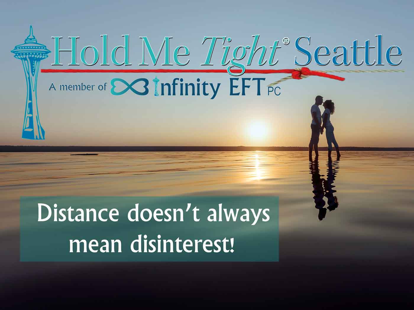 Distance doesn't always mean disinterest - text with image of couple on beach embracing